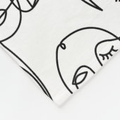 モダン抽象芸術線顔連続線アート フリースブランケット (角)