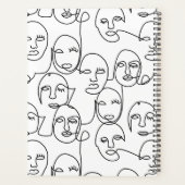 モダン抽象芸術線顔連続線アート プランナー手帳 (裏面)