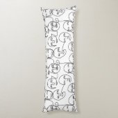 モダン抽象芸術線顔連続線アート ボディピロー (裏面 (縦))