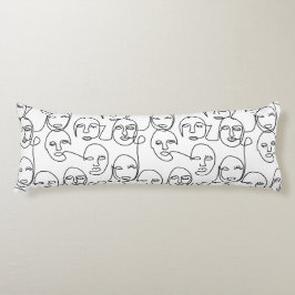 モダン抽象芸術線顔連続線アート ボディピロー