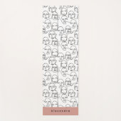 モダン抽象芸術線顔連続線アート ヨガマット (正面)