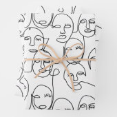 モダン抽象芸術線顔連続線アート ラッピングペーパーシート (インサイチュ)