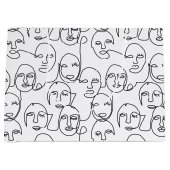 モダン抽象芸術線顔連続線アート ラージペーパーバッグ (正面)