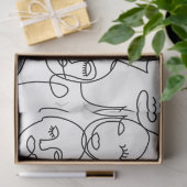 モダン抽象芸術線顔連続線アート 薄葉紙 (ギフト)