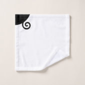 モダン抽象芸術緩和曲線(白黒) バスタオルセット (ウォッシュタオル)