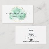 モダン抽象芸術署名ミント金ゴールド 名刺 (正面/裏面)