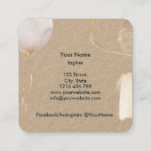 モダン抽象芸術署名赤面金ゴールド水色 スクエア名刺 (裏面)