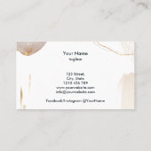 モダン抽象芸術署名赤面金ゴールド水色 名刺 (裏面)