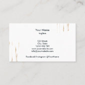 モダン抽象芸術署名赤面金ゴールド水色 名刺 (裏面)