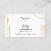 モダン抽象芸術署名赤面金ゴールド水色 名刺 (裏面)