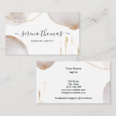 モダン抽象芸術署名赤面金ゴールド水色 名刺 (正面/裏面)