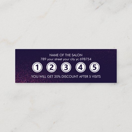 モダン抽象芸術美しいサロン ロイヤリティカード (裏面)