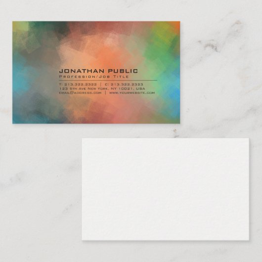モダン抽象芸術背景プロフェッショナルプレーン 名刺 (正面/裏面)