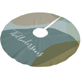 モダン抽象芸術自然グリーパーソナライズされたン ブラッシュドポリエステルツリースカート