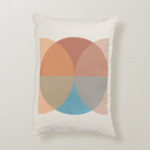 モダン抽象芸術自然トーン幾何学水色 アクセントクッション (裏面(縦))