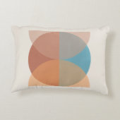 モダン抽象芸術自然トーン幾何学水色 アクセントクッション (裏面)