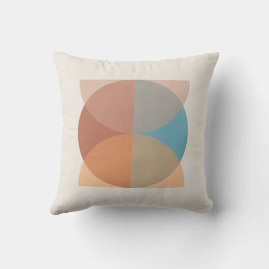 モダン抽象芸術自然トーン幾何学水色 クッション (裏面)