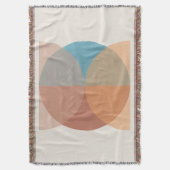 モダン抽象芸術自然トーン幾何学水色 スローブランケット (正面縦)