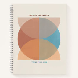 モダン抽象芸術自然トーン幾何学水色 ノートブック