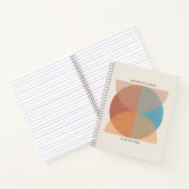 モダン抽象芸術自然トーン幾何学水色 ノートブック (内部)
