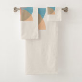 モダン抽象芸術自然トーン幾何学水色 バスタオルセット (インサイチュ)