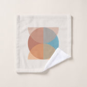 モダン抽象芸術自然トーン幾何学水色 バスタオルセット (ウォッシュタオル)