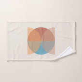 モダン抽象芸術自然トーン幾何学水色 バスタオルセット (ハンドタオル)