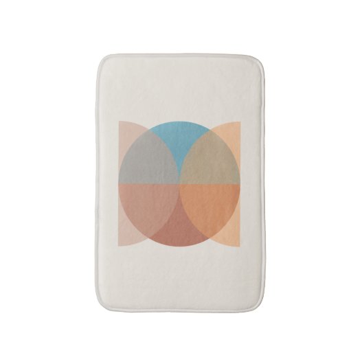 モダン抽象芸術自然トーン幾何学水色 バスマット (正面縦)