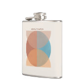 モダン抽象芸術自然トーン幾何学水色 フラスク (左)