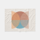 モダン抽象芸術自然トーン幾何学水色 フリースブランケット (正面(横))