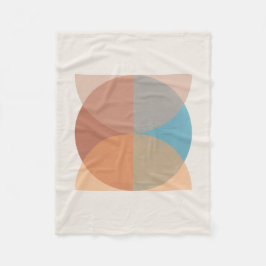 モダン抽象芸術自然トーン幾何学水色 フリースブランケット