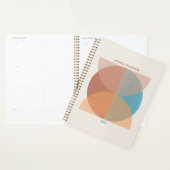 モダン抽象芸術自然トーン幾何学水色 プランナー手帳 (ディスプレー)