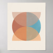 モダン抽象芸術自然トーン幾何学水色 ポスター (正面)