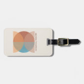 モダン抽象芸術自然トーン幾何学水色 ラゲッジタグ (正面横)