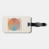 モダン抽象芸術自然トーン幾何学水色 ラゲッジタグ (裏面横)