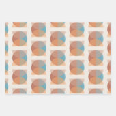 モダン抽象芸術自然トーン幾何学水色 ラッピングペーパーシート (正面2)