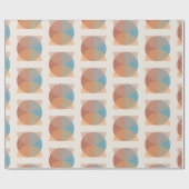 モダン抽象芸術自然トーン幾何学水色 ラッピングペーパー (フラット)