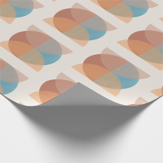 モダン抽象芸術自然トーン幾何学水色 ラッピングペーパー (角)