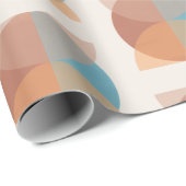 モダン抽象芸術自然トーン幾何学水色 ラッピングペーパー (ロールコーナー)