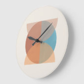 モダン抽象芸術自然トーン幾何学水色 ラージ壁時計 (傾斜)