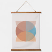 モダン抽象芸術自然トーン幾何学水色 吊り下げ型タペストリー (正面)