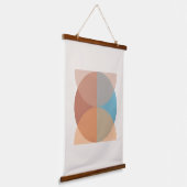 モダン抽象芸術自然トーン幾何学水色 吊り下げ型タペストリー (傾斜あり)