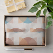 モダン抽象芸術自然トーン幾何学水色 薄葉紙 (ギフト)