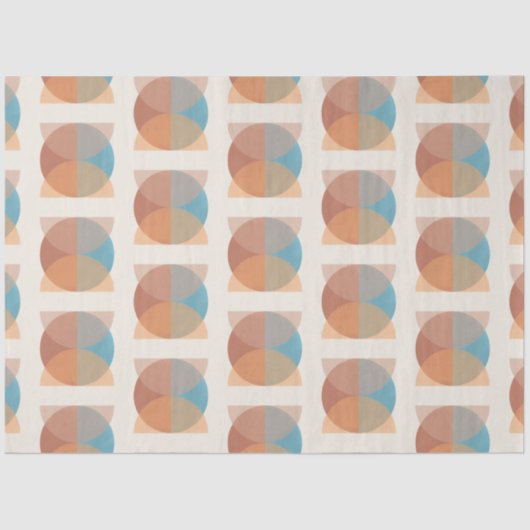 モダン抽象芸術自然トーン幾何学水色 薄葉紙 (正面)