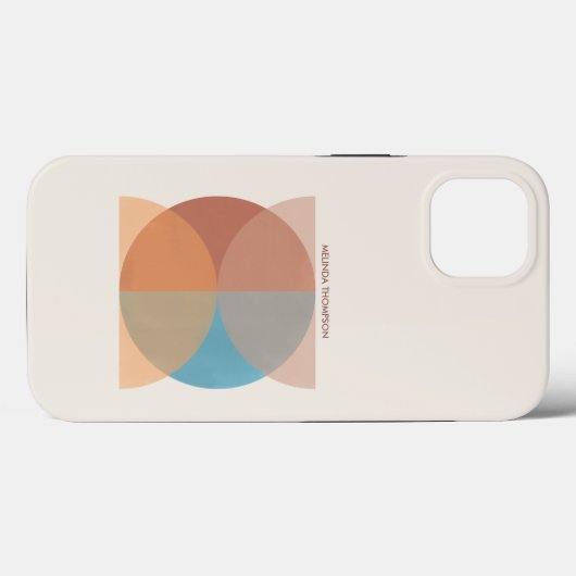 モダン抽象芸術自然トーン幾何学水色 Case-Mate iPhoneケース (裏面 (横))