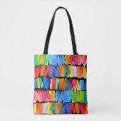 モダン抽象芸術色の熱狂する機色 トートバッグ (正面)