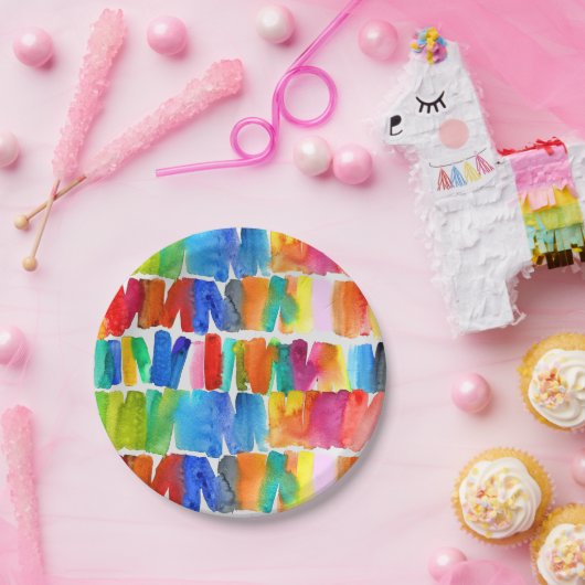 モダン抽象芸術色の熱狂する機色 ペーパープレート (パーティー)