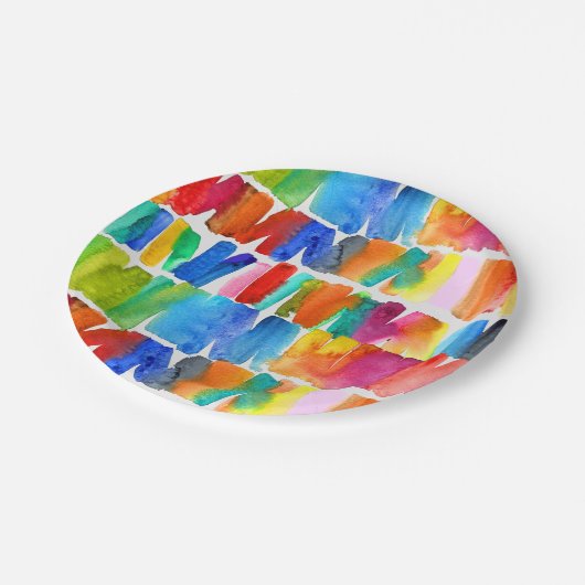 モダン抽象芸術色の熱狂する機色 ペーパープレート (アングル)