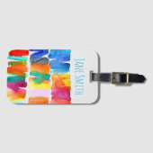 モダン抽象芸術色の熱狂する機色 ラゲッジタグ (正面横)