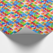 モダン抽象芸術色の熱狂する機色 ラッピングペーパー (角)